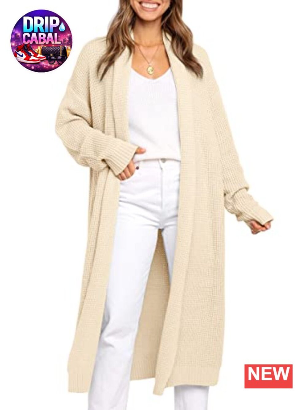 Oversized Knit Cardigan Women Long Sleeve Open Front Ribbed Sweater Coat Fall